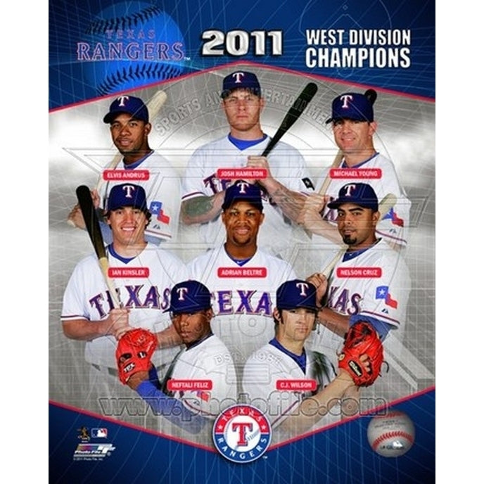 Texas Rangers 2011 AL West Division Champions Composite Sports Photo Image 1