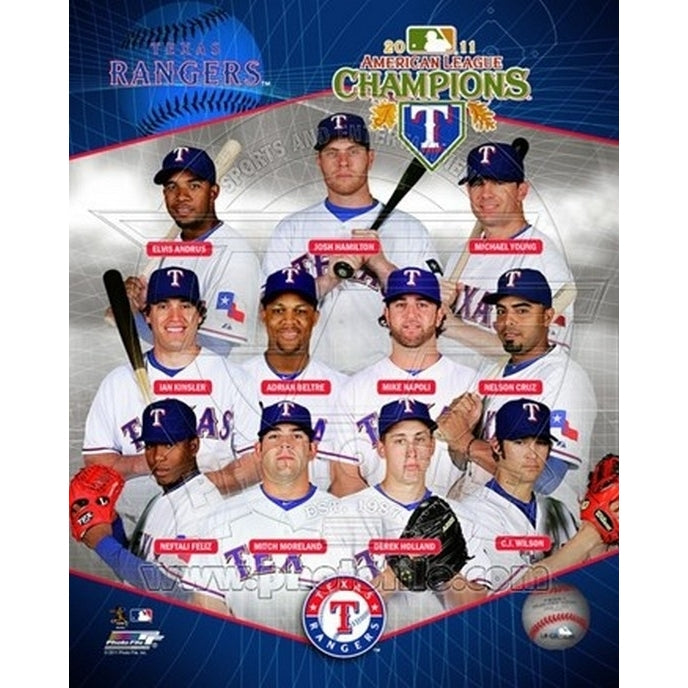 Texas Rangers 2011 American League Champions Composite Sports Photo Image 1