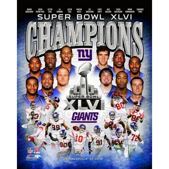 York Giants Super Bowl XLVI Champions Composite Sports Photo Image 1