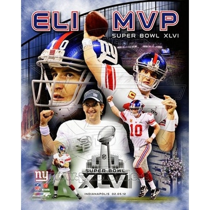 Eli Manning Super Bowl XLVI MVP Composite Sports Photo Image 1