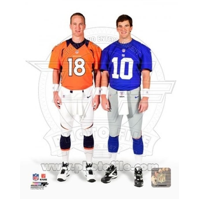 Peyton Manning and Eli Manning 2012 Posed Sports Photo Image 1