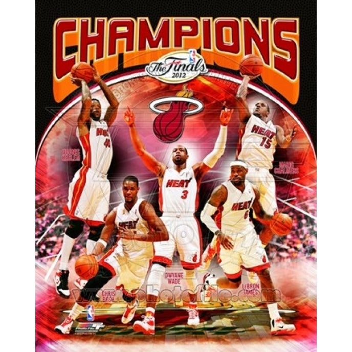 Miami Heat 2012 NBA Champions Composite Sports Photo Image 1