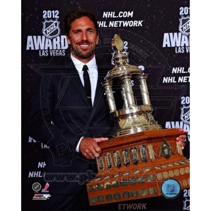 Henrik Lundqvist with the 2012 Vezina Trophy Sports Photo Image 1