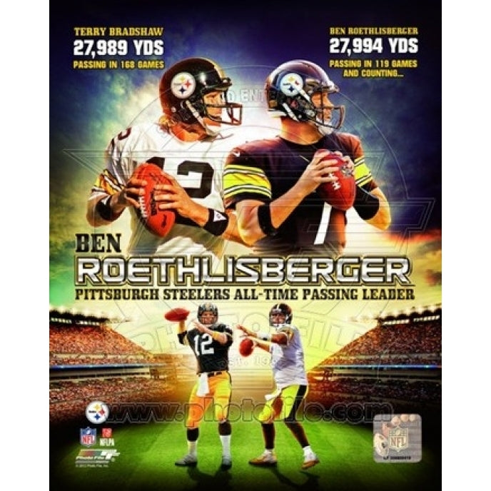 Ben Roethlisberger Pittsburgh Steelers All-time Passing Leader Composite Sports Photo Image 1