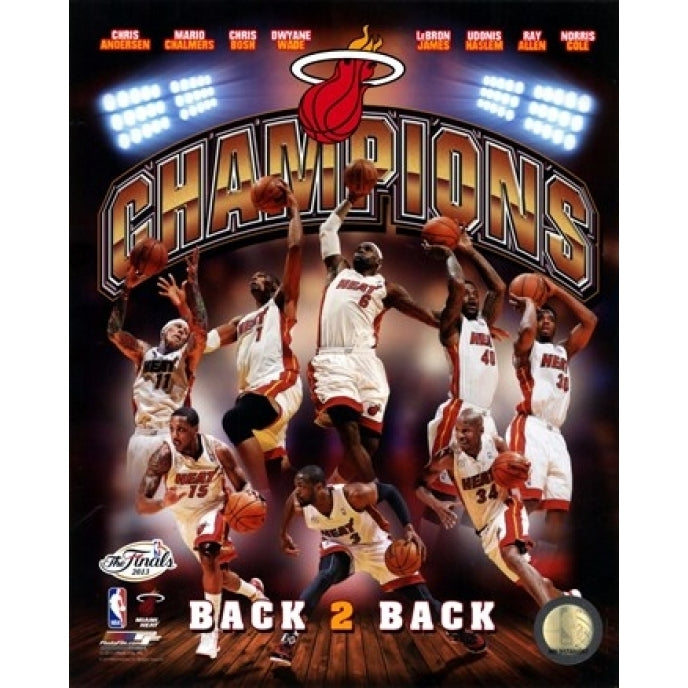 Miami Heat 2013 NBA Champions Composite Sports Photo Image 1
