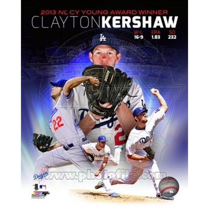 Clayton Kershaw 2013 National League Cy Young Winner Portrait Plus Sports Photo Image 1