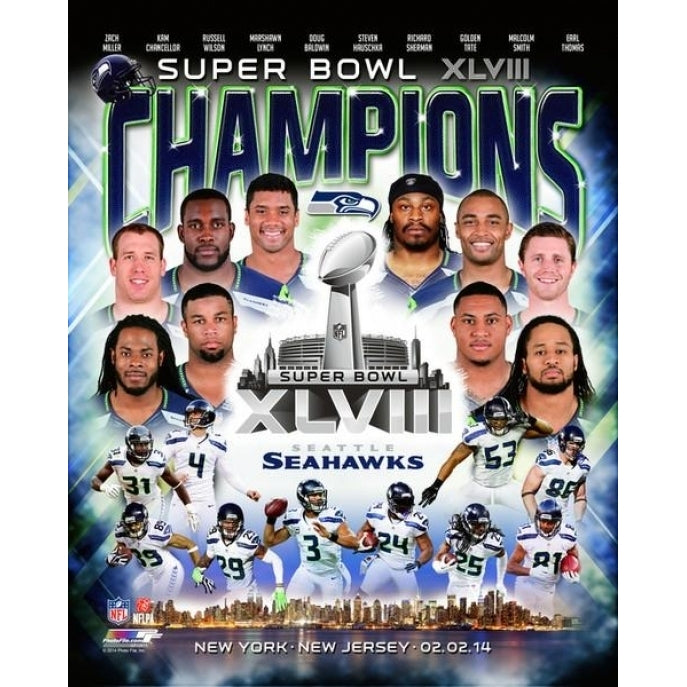 Seattle Seahawks Super Bowl XLVIII Champions Composite Photo Print Image 1