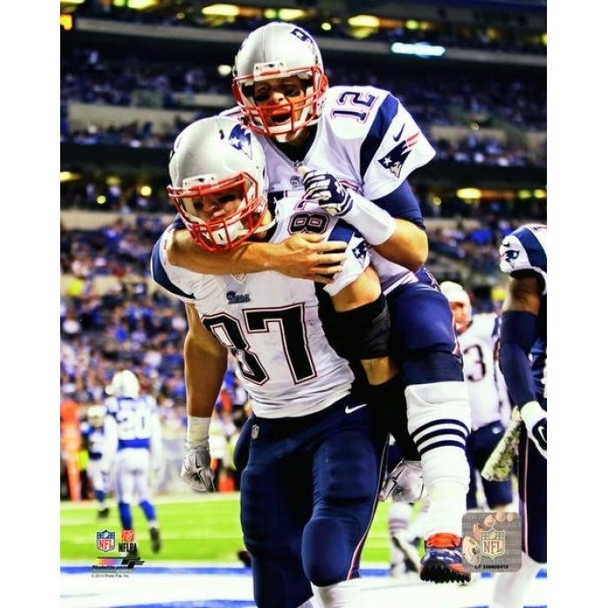 Tom Brady and Rob Gronkowski 2014 Action Photo Print Image 1