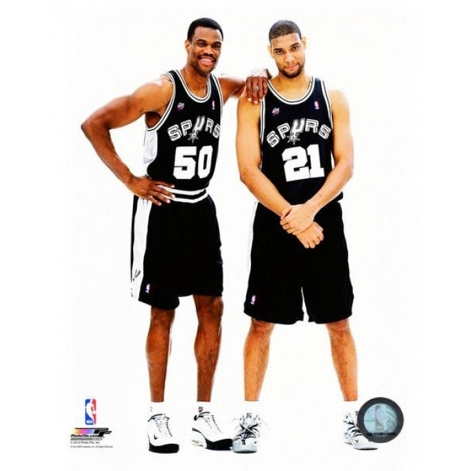 David Robinson and Tim Duncan 2001 Posed Photo Print Image 1