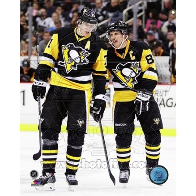 Evgeni Malkin and Sidney Crosby 2014-15 Action Sports Photo Image 1