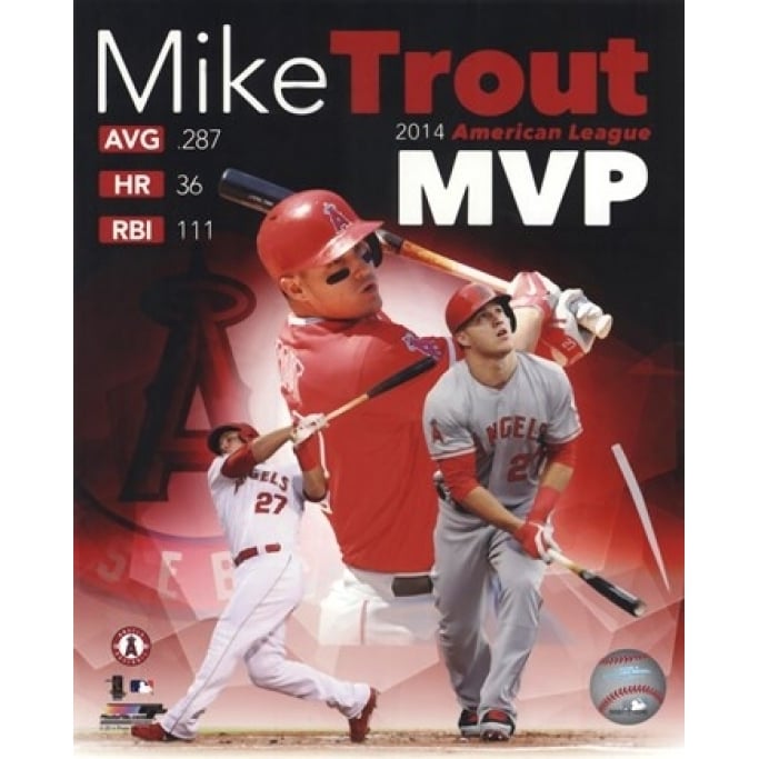 Mike Trout 2014 American League MVP Portrait Plus Sports Photo Image 1