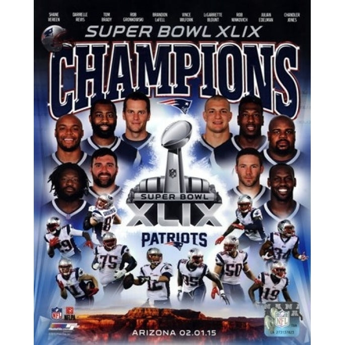 England Patriots Super Bowl XLIX Champions Composite Sports Photo Image 1