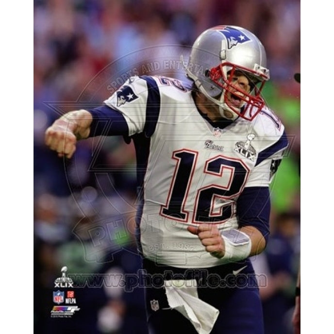 Tom Brady Touchdown Celebration Super Bowl XLIX Sports Photo Image 1