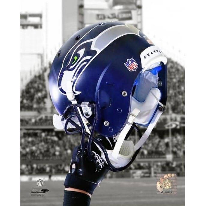 Seattle Seahawks Helmet Spotlight Photo Print Image 1