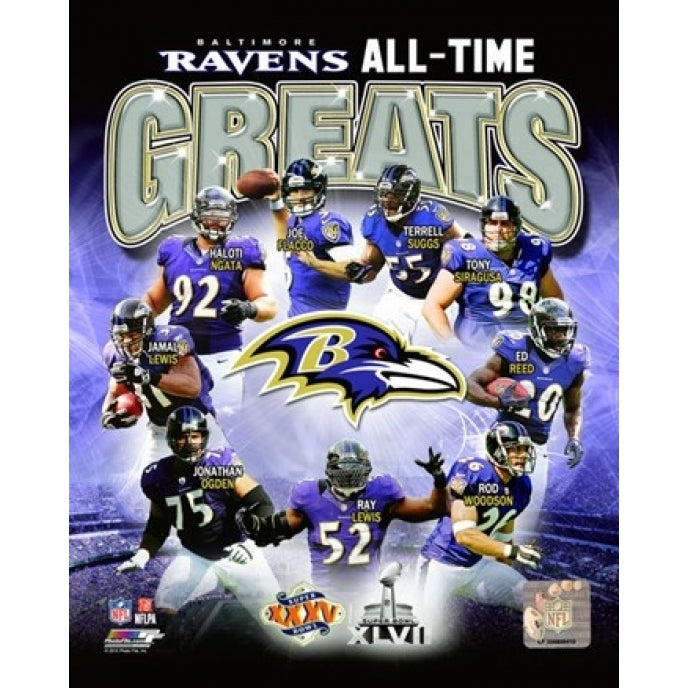 Baltimore Ravens All Time Greats Composite Sports Photo Image 1