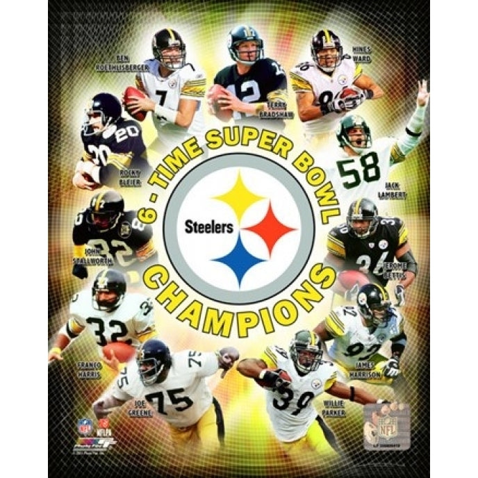 Pittsburgh Steelers 6-Time Super Bowl Champions Composite Sports Photo Image 1