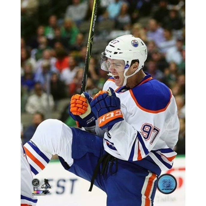 Connor McDavid celebrates his first NHL Goal- October 13 2015 Sports Photo Image 1