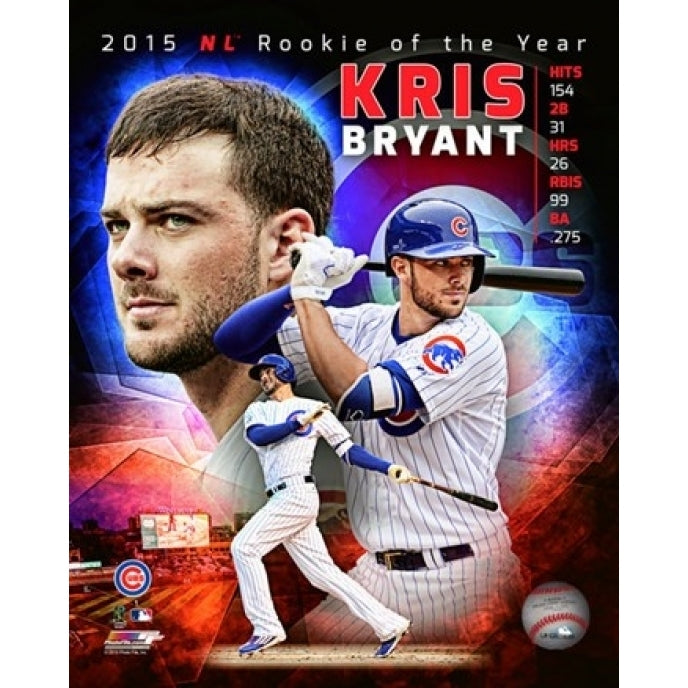 Kris Bryant 2015 National League Rookie of the Year Portrait Plus Sports Photo Image 1