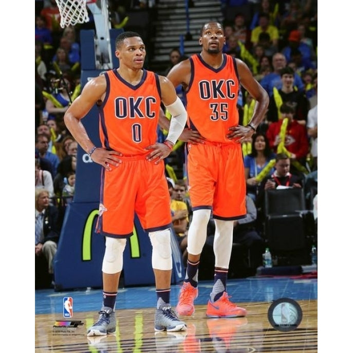 Kevin Durant and Russell Westbrook 2015-16 Action Photo Print Image 1