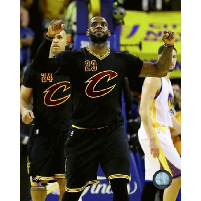Lebron James celebrates Game 7 of the 2016 NBA Finals Sports Photo Image 1