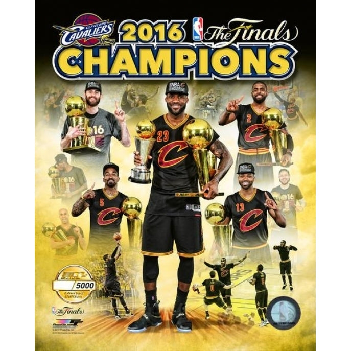 Cleveland Cavaliers 2016 NBA Finals Champions PF Gold - 11x14s SOLD OUT Photo Print Image 1