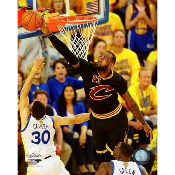 Lebron James block Game 7 of the 2016 NBA Finals Sports Photo Image 1