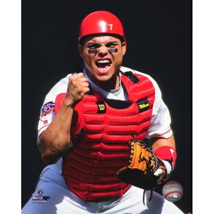 Ivan Rodriguez 1997 Action Photo Print Image 1