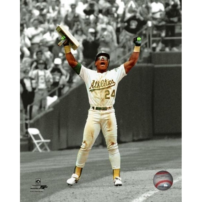 Rickey Henderson sets an MLB record with his 939th Career Stolen Base- May 1 1991 Spotlight Photo Print Image 1