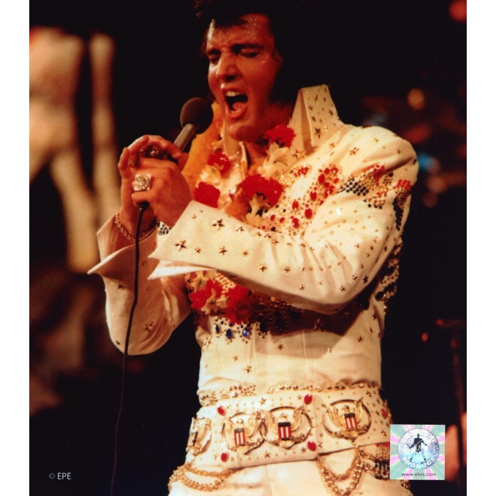 Elvis Presley Singing In A Bedazzled Jupsuit Photo Print - Item PIC00036 Image 1