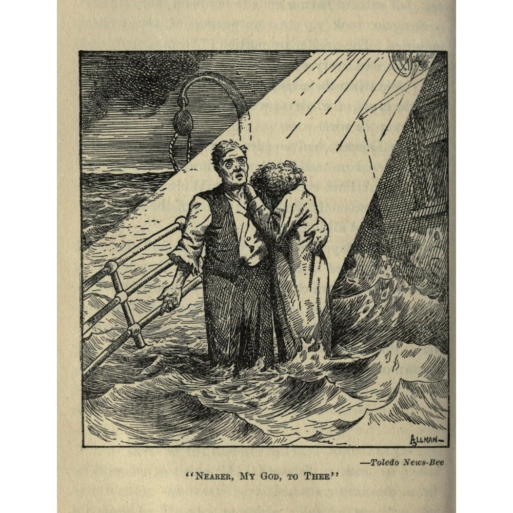 Allman Wreck and Sinking of the Titanic 1912 Nearer my God to thee Poster Print Image 2