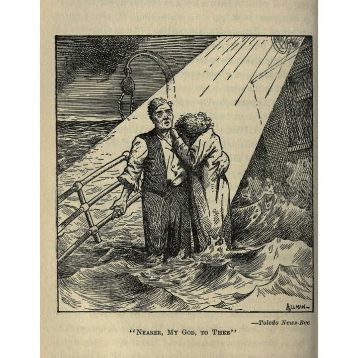 Allman Wreck and Sinking of the Titanic 1912 Nearer my God to thee Poster Print Image 1