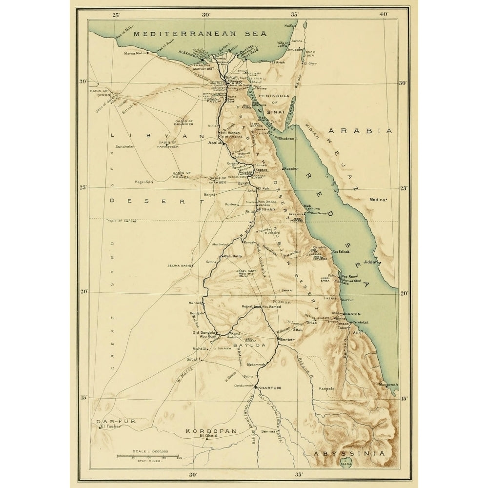 Map Zoology of Egypt 1898 Egypt Poster Print Image 1