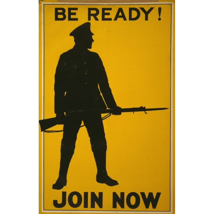 Parliamentary Rec Com WWI Recruitment Poster 1915 Be Ready Join Now Poster Print Image 2