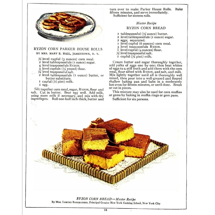 Ryzon Baking Book 1917 Corn Bread Poster Print Image 2