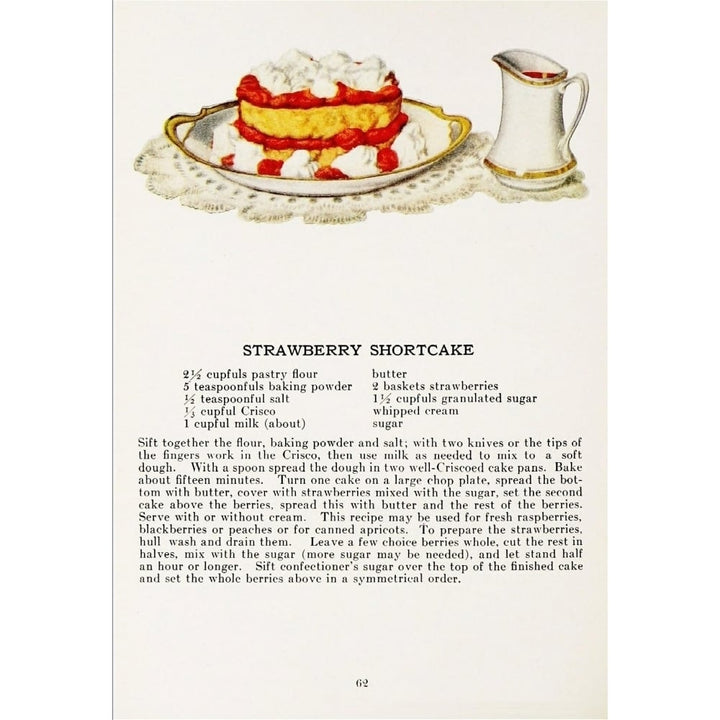 The Whys of Cooking 1919 Strawberry Shortcake Poster Print Image 1