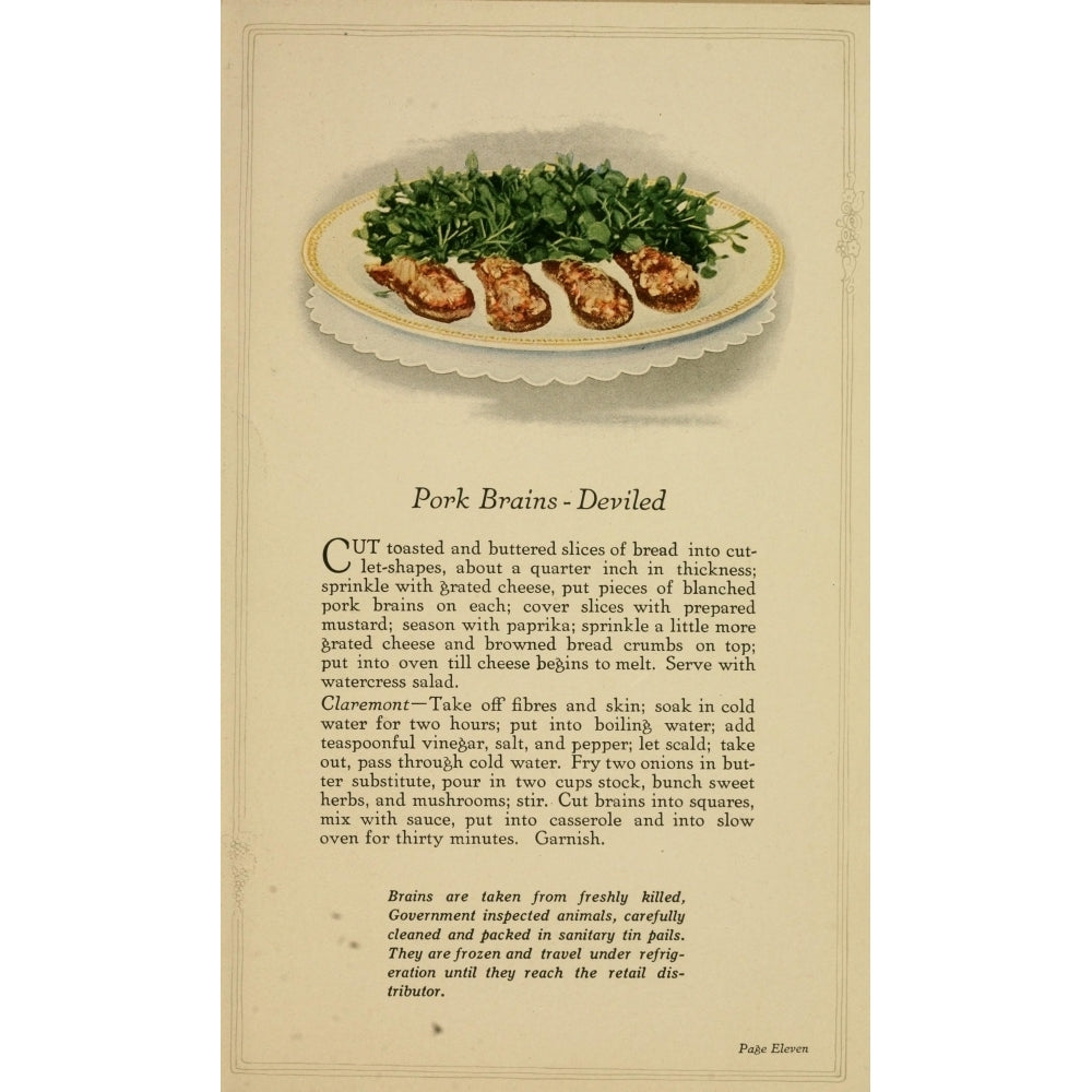 Unusual Meats 1919 Pork Brains Deviled Poster Print Image 2