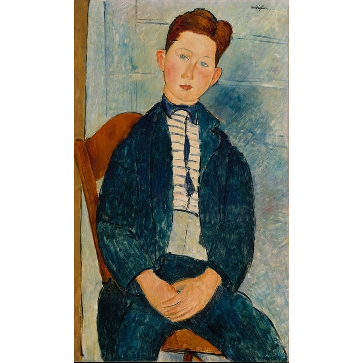 Boy in a Striped Sweater 1918 Poster Print by Amedeo Modigliani Image 1