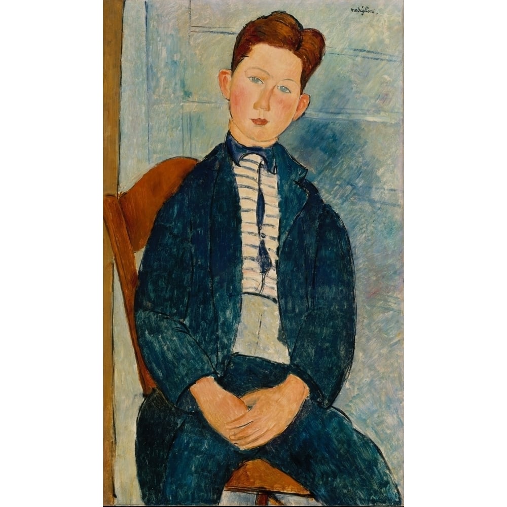 Boy in a Striped Sweater 1918 Poster Print by Amedeo Modigliani Image 1