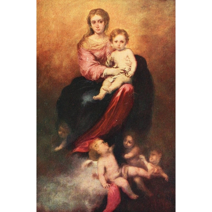 History of Painting 1911 Madonna of the Rosary Poster Print by Bartolom_ Esteban Murillo Image 1