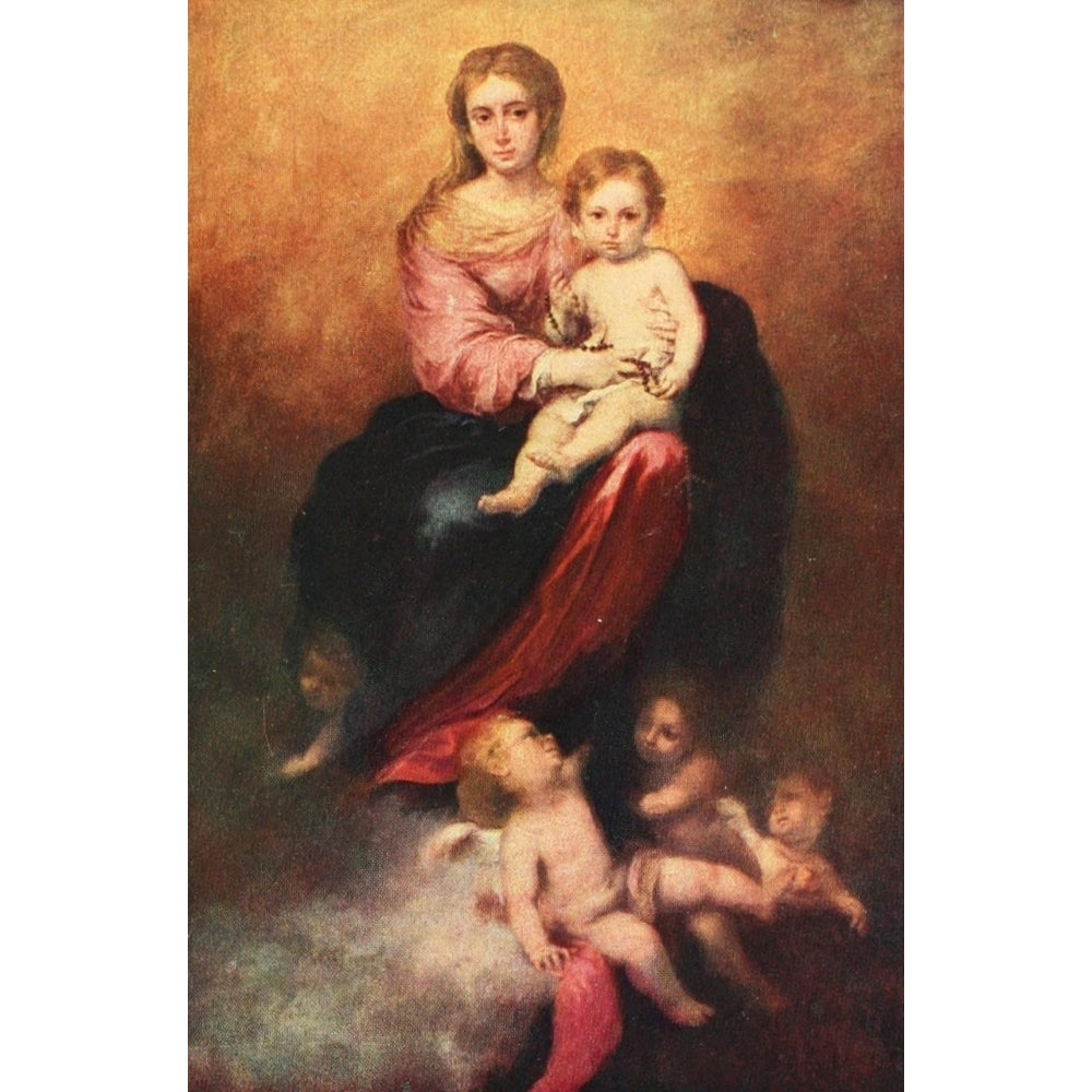 History of Painting 1911 Madonna of the Rosary Poster Print by Bartolom_ Esteban Murillo Image 2