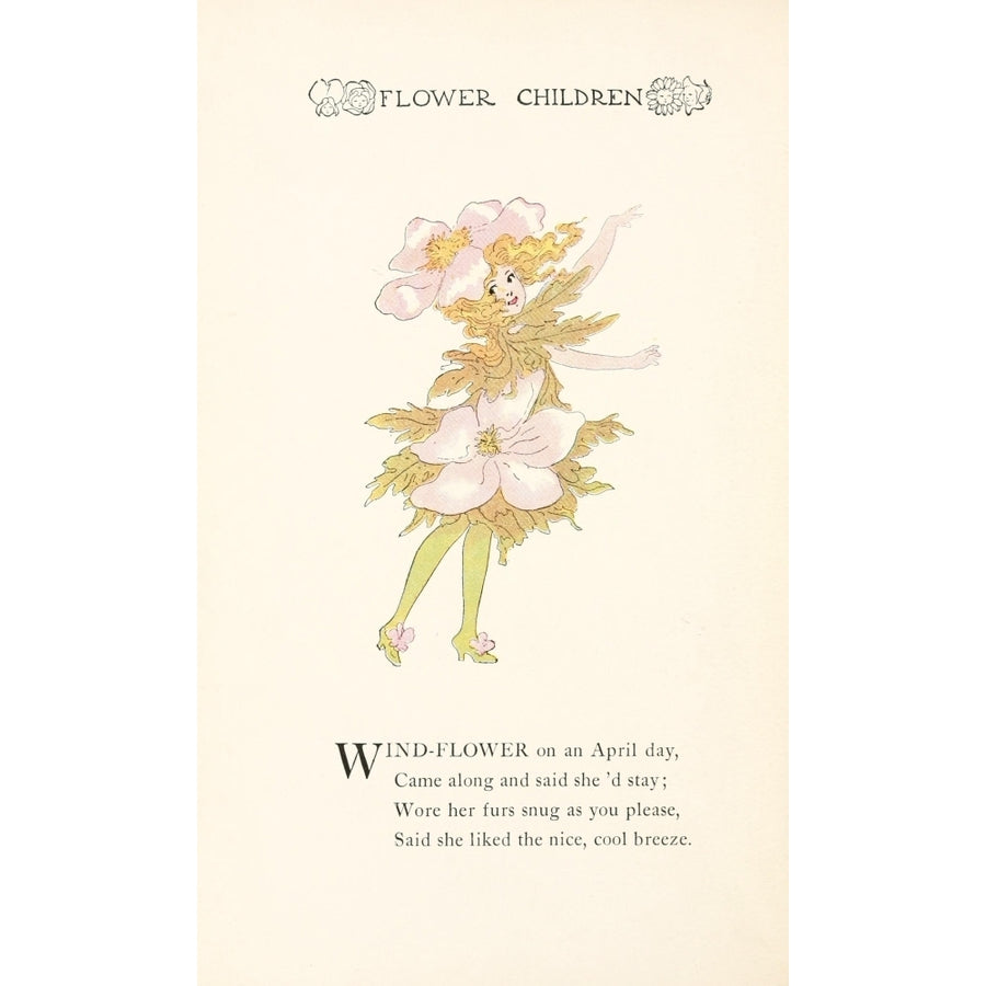 Flower Children 1910 Wind-flower Poster Print by M.T. Ross Image 1