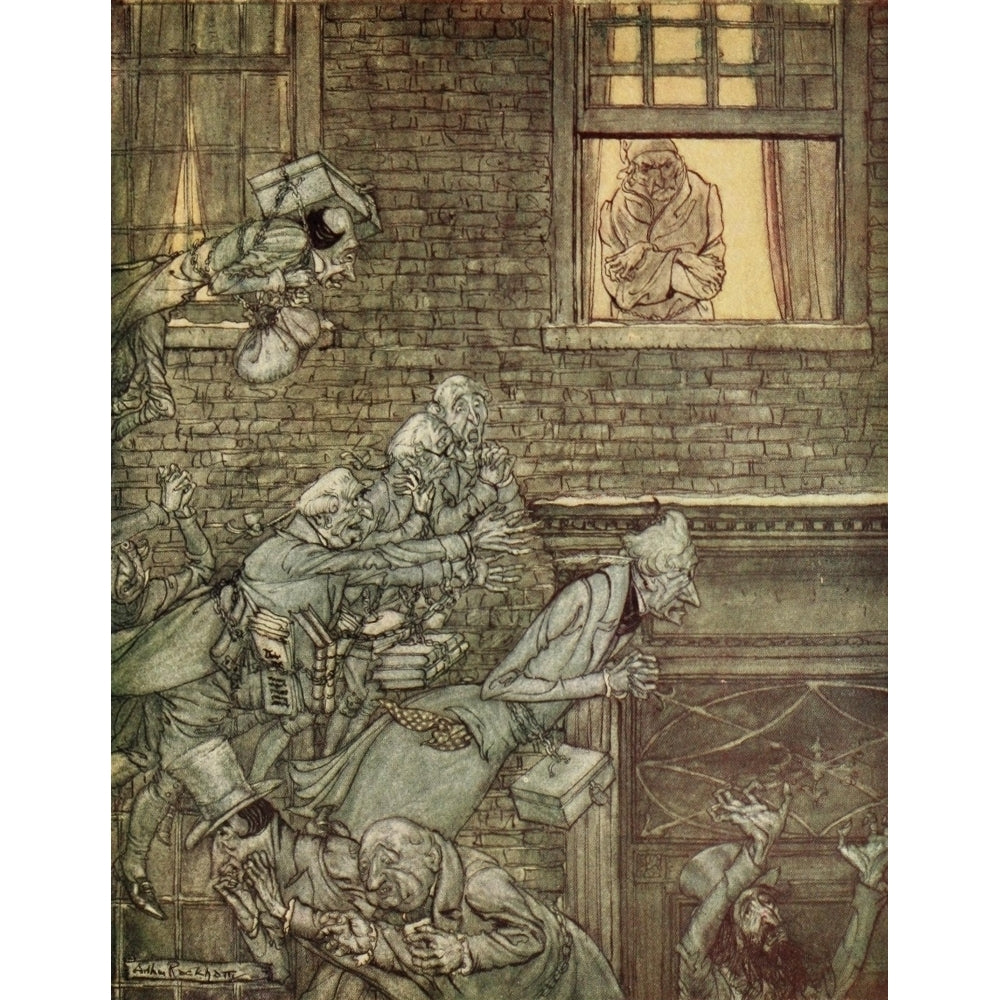 Christmas Carol 1915 Phantoms everywhere Poster Print by A. Rackham Image 2