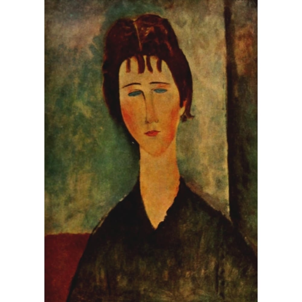 Young Girl with Brown Hair 1918 Poster Print by Amedeo Modigliani Image 1