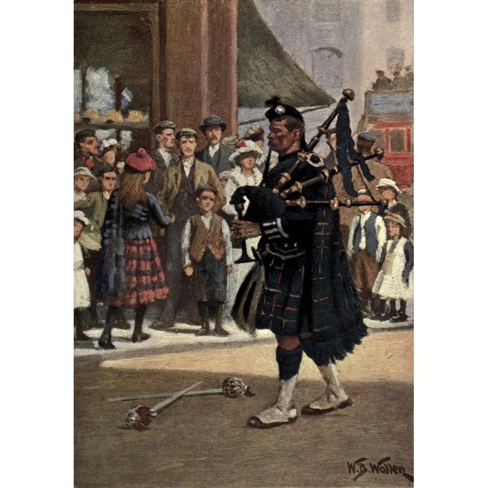 Living London 1902 Bag-piper Poster Print by William Barnes Wollen Image 1