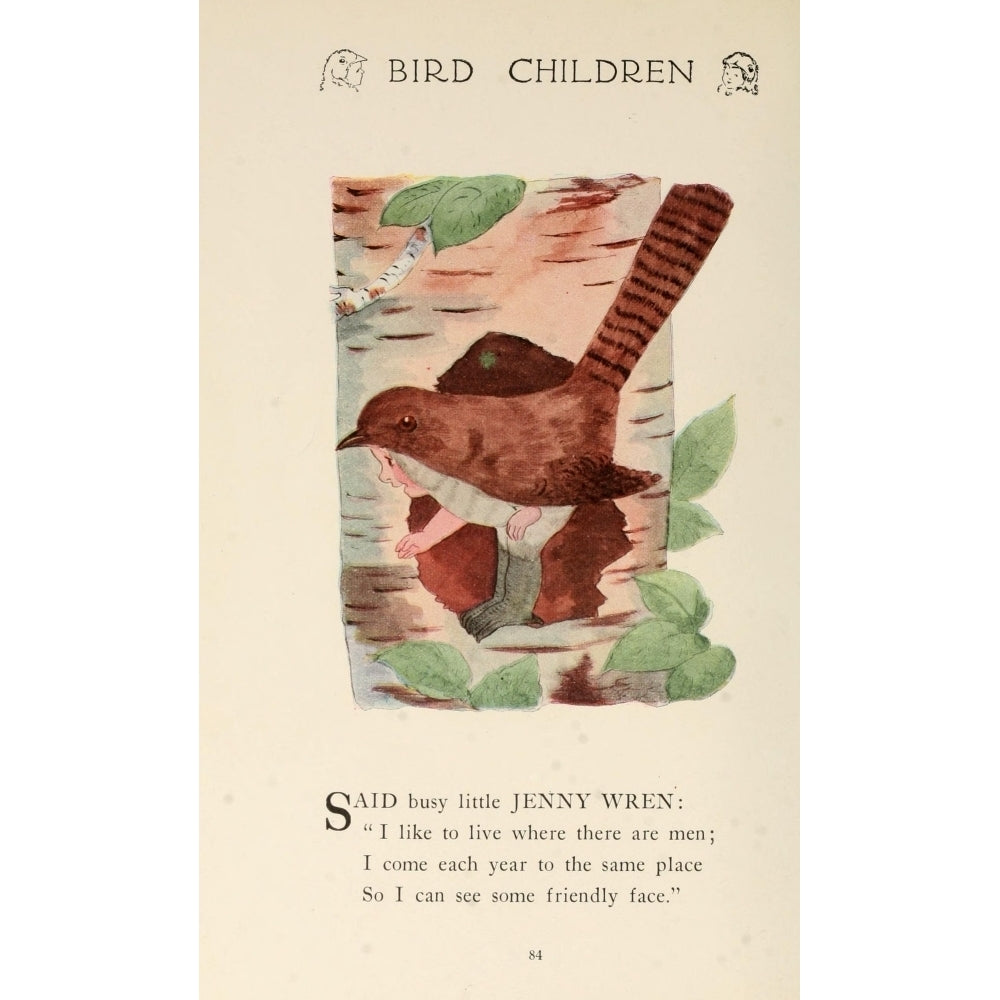 Bird Children 1912 Jenny Wren Poster Print by M.T. Ross Image 2