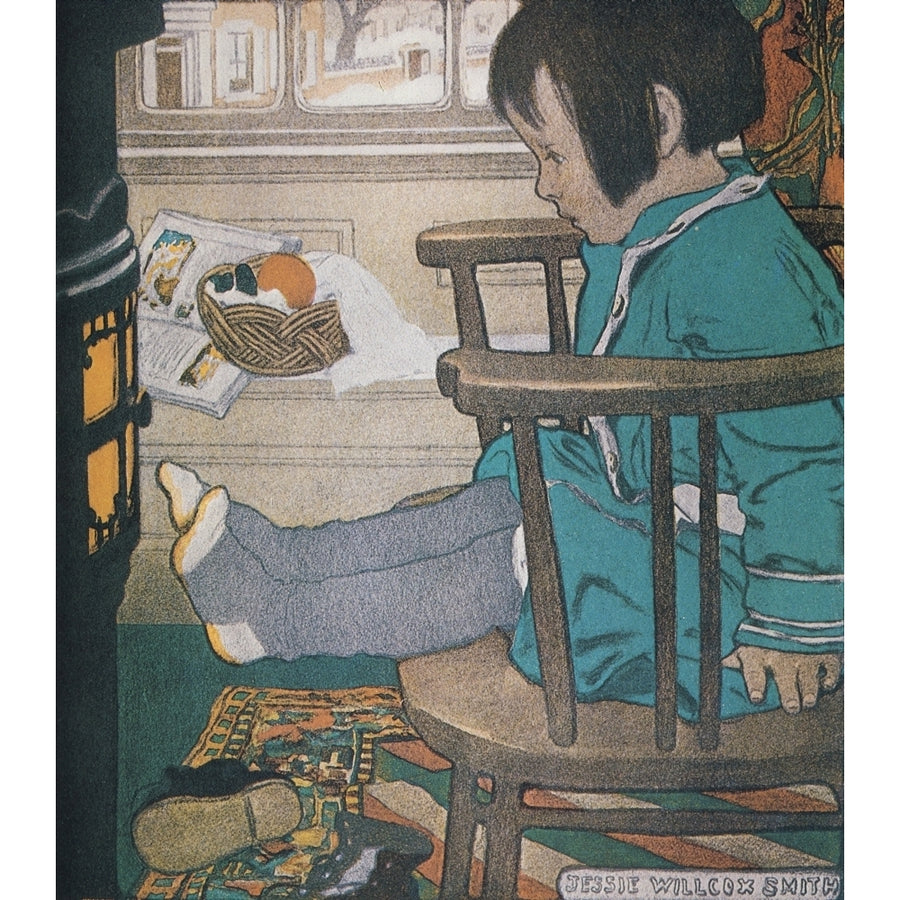 The Book of the Child 1902 Drying out wet feet Poster Print by Jessie Willcox Smith Image 1