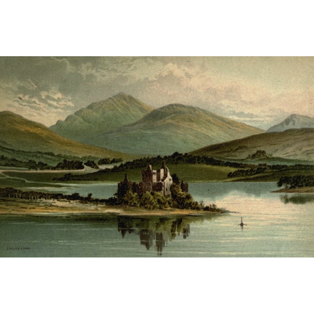 T. Nelson and Sons Souvenir of Scotland 1897 Loch Awe Kilchurn Castle Poster Print by T. Nelson and Sons Image 1