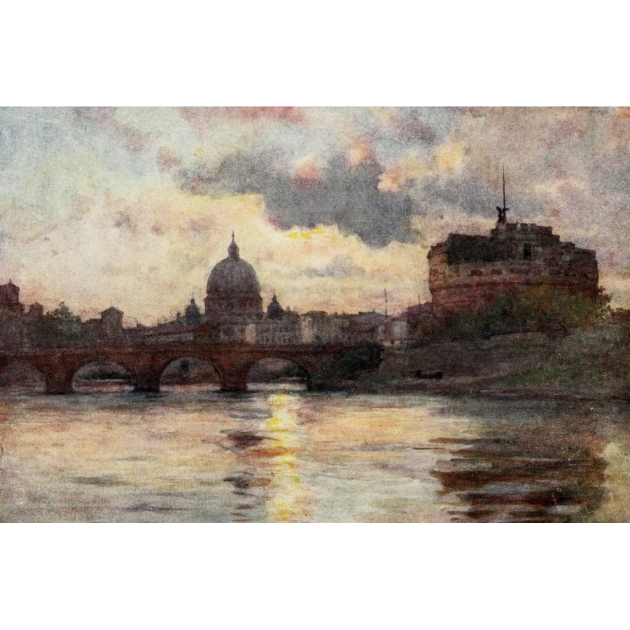 Rome 1905 St. Peters and Castel Sant Angelo Poster Print by Alberto Pisa Image 1