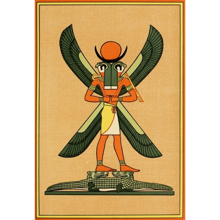 The Gods of the Egyptians 1904 The dual god Khensu standing upon Crocodiles Poster Print by Unknown Image 2