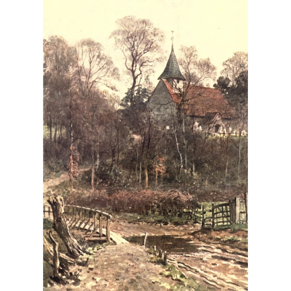 Surrey 1906 Pyrford Church near Woking Poster Print by Harold Sutton Palmer Image 2